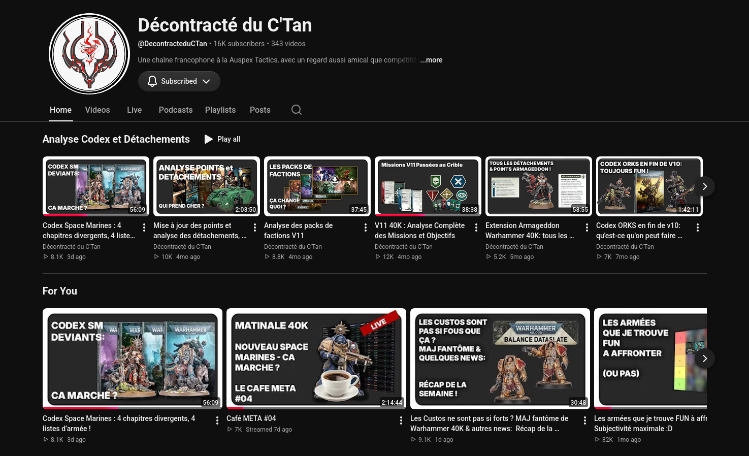 Capture de la chaîne youtube Décontracté du C'tan